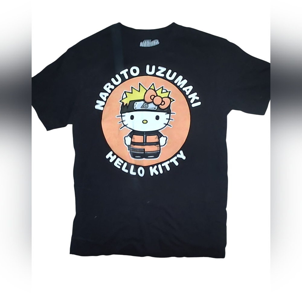 Naruto Uzumaki Hello Kitty Black T-Shirt NWOT